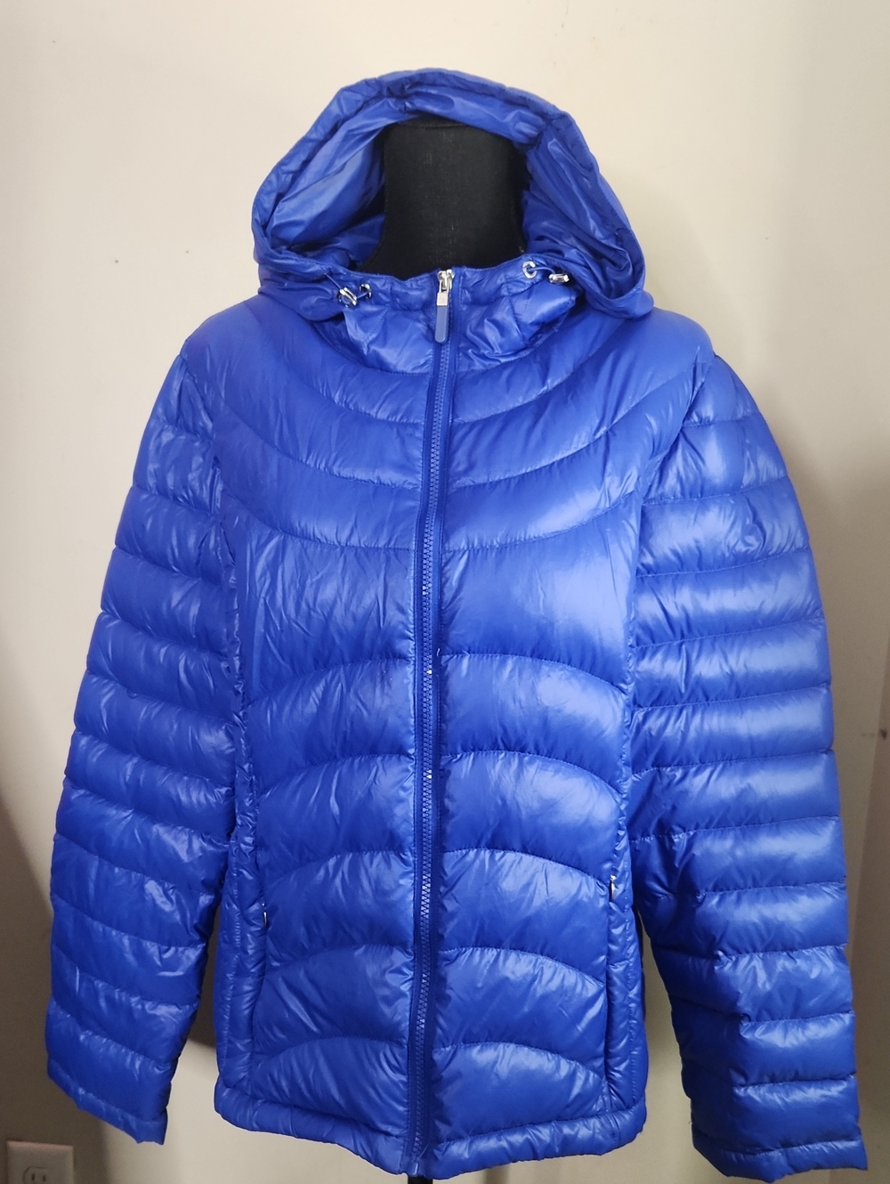 Andrew Marc Royal Blue Hooded Down Filled Winter Packable Puffer Jacket